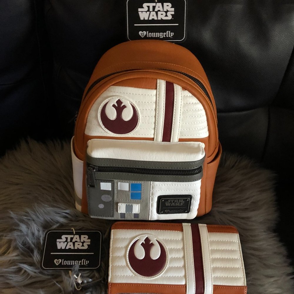 NWT Loungefly Disney Star Wars Jedi Rebel X-Wing Pilot Heart Logo Mini Backpack